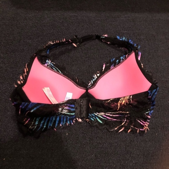 PINK Victoria’s Secret Lace Black & Multi Colored Bralette Size Small - Picture 6 of 9